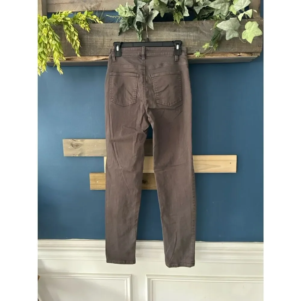 Eileen Fisher Taupe Straight-Leg Jeans Size 0. Very Good Condition